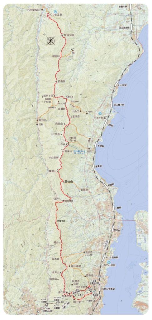 比良比叡トレイルのテント泊旅 コース